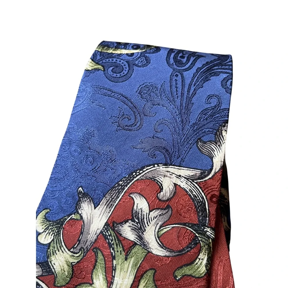 VTG LOT OF 2, Men's Neck Tie HALSTON & OSCAR DE LA RENTA Unique Colors/Prints